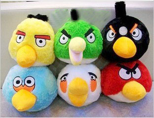red angry birds plush toy