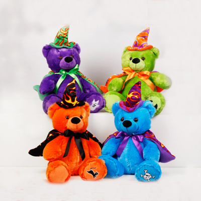 Black and Orange Halloween Teddy Bear Stuffed Toys For Halloween Party
