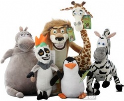 The Madagascar 3 Family Full Set Cartoon Stuffed Plush Toys For Collection