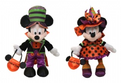 30cm Disney Plush Toys Halloween Time Mickey Mouse and Minnie Mouse