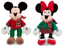 12 inch Disney Plush Toys Large Tartan Christmas Mickey Fashion