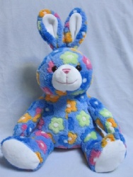 Rose / Blue Stuffed Easter Bunnies Soft Push Toys Custom Made