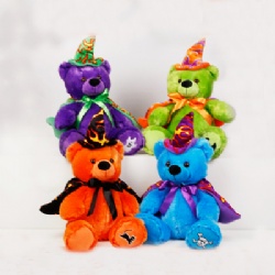 Black and Orange Halloween Teddy Bear Stuffed Toys For Halloween Party