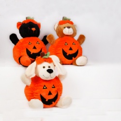 Black and Orange Halloween Teddy Bear Stuffed Toys For Halloween Party