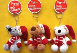 Small Hanging Teddy Bear Pendant Stuffed Keychain Christmas Plush Toys OEM