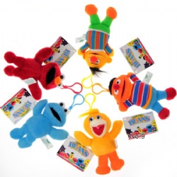 Cute Sesame Street Plush Keychain Stuffed Toys with Hook For Promotion Gifts